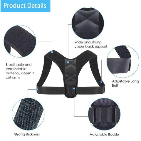 Posture Corrector Adjustable Back Shoulder Brace Support Band for Men and Women