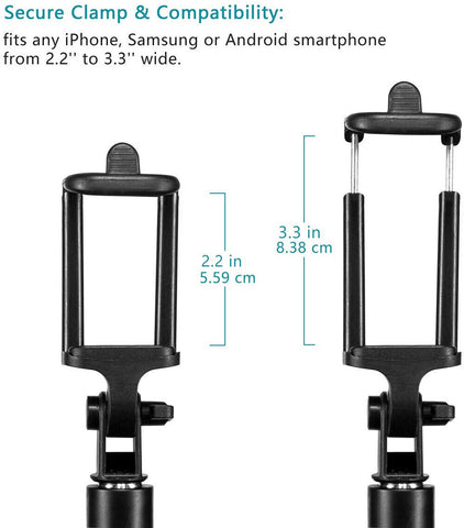 Unipod Selfie Stick Handheld Tripod Bluetooth Shutter Remote For Phone Universal