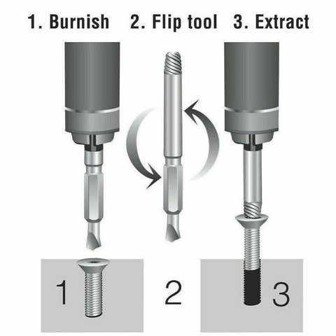 6x Damaged Screw Extractor Easy Out Broken Drill Bit Remover Kit Speed Out New