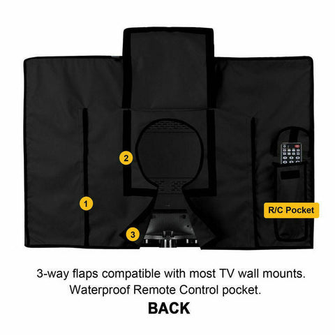 32"-65" Inch Waterproof TV Cover Outdoor Patio Flat Television Protector Black