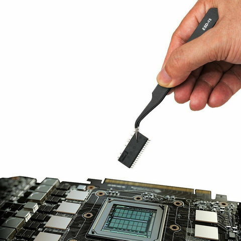 6 Pcs ESD Anti-Static Tweezer Set Tweezers Maintenance Tool Stainless Steel AU