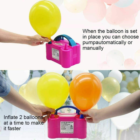 Electric Balloon Pump Inflator 600W Power 2 Nozzles Portable