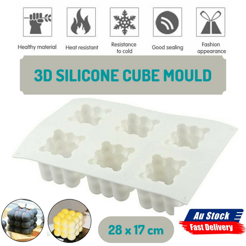 DIY 6 Candles Mould Soy Wax Candle Mold Aromatherapy Candle 3D Silicone Moulds