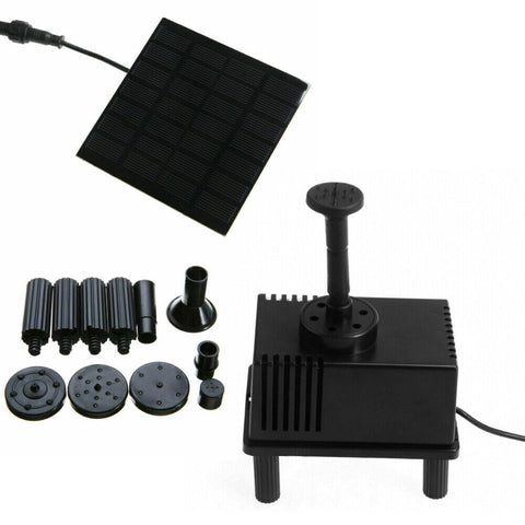 1.5W Solar Powered Water Pump Pond Garden Submersible Fountains w/ Sponge Filter