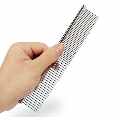 Stainless Steel Teeth Metal Comb Brush Pet Cat Dog Hair Grooming Trimmer Round