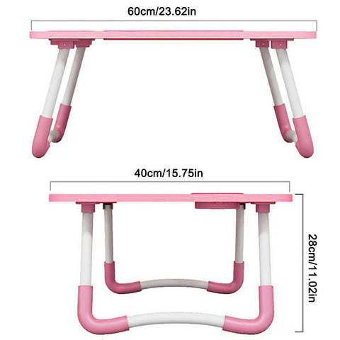 Laptop Stand Table Foldable Desk Computer Study Adjustable Portable Cup Slot NEW