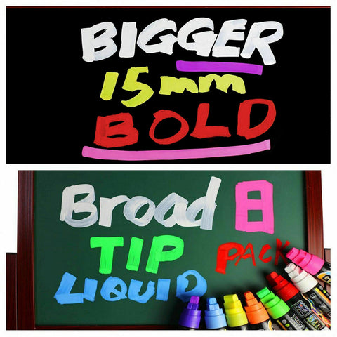8pcs 3/6/15mm Liquid Chalk Marker Pens LED Writing Board Glass Art Pen Window