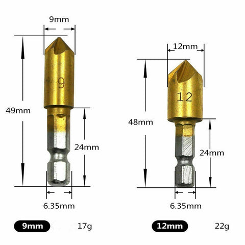 6pcs Countersink Drill Bit Crosshole Cutting Tool Drill Bits Metal Drilling AU