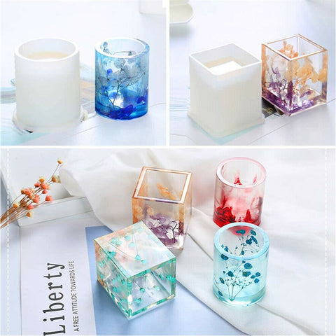 2PCS Silicone Mold Resin Craft Round & Square