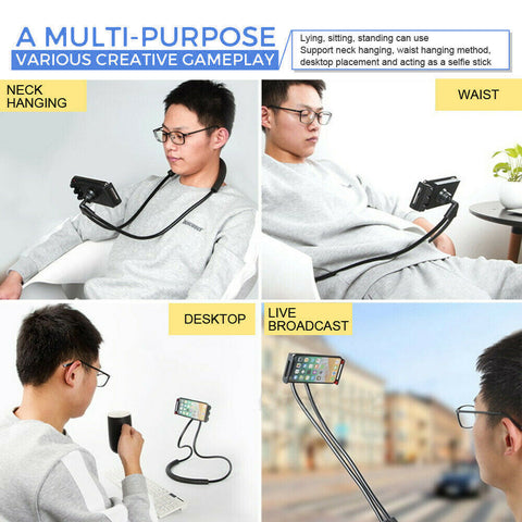 Flexible Lazy Bracket Mobile Phone Neck Hanging Stand Holder For Samsung iPhone