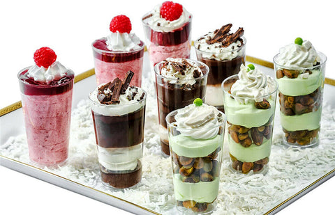 Small Plastic JELLY Mousse CUPS Clear Party Dessert Cake Shot Drink Tumbler Bowl