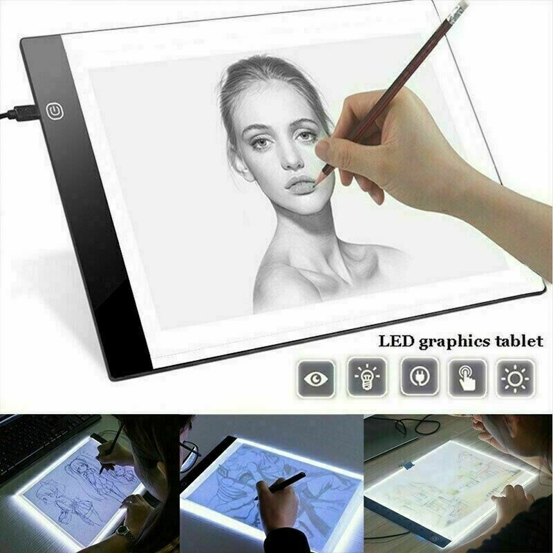 A4 LED Light Box Tracing Drawing Board Art Design Pad Copy Lightbox Day & Light