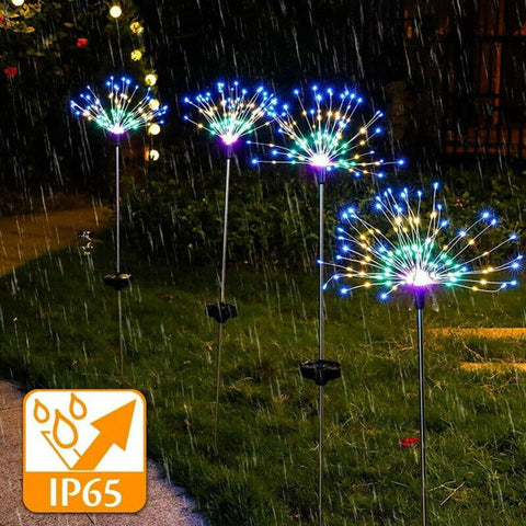 2X White/ Colorful Fireworks LED Fairy String Lights Starburst Solar Garden AU