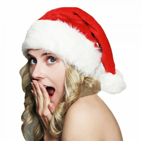 Christmas Santa Hat Red And White Xmas Cap