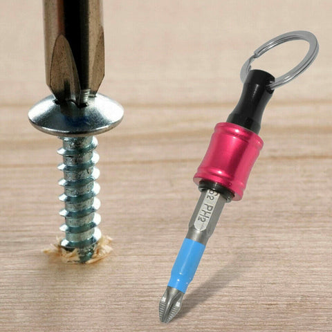 Hex Shank Screwdriver Bit Holder Extension Bar Tough Keychain Driver Keyring 6Pc