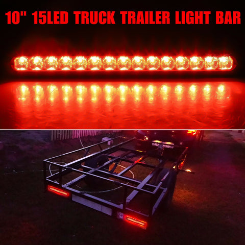 15 LED Tail Lights UTE STOP Brake Indicator Reverse Slim Strip RV Trailer Light