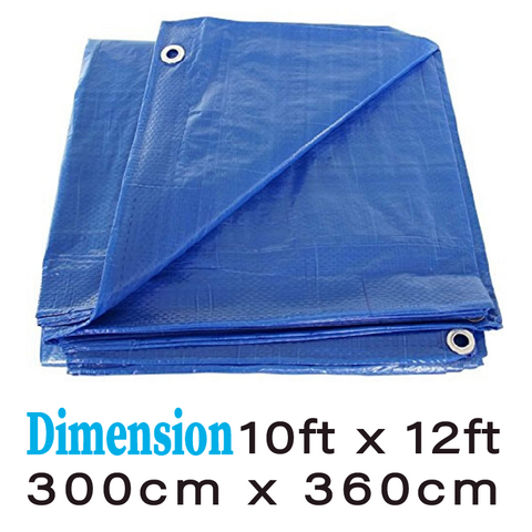 Blue Tarpaulin Tarp Canvas Waterprood Camping Poly Tarps Cover Sheet Truck UV PE