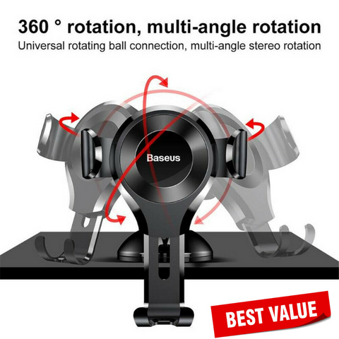 Baseus Universal Dashboard Windshield Suction 360° Car Mount Phone Holder GPS AU