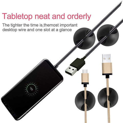 6 PCS Cable Clips Management Holder Cord Wire Line Organizer Self-Adhesive AU