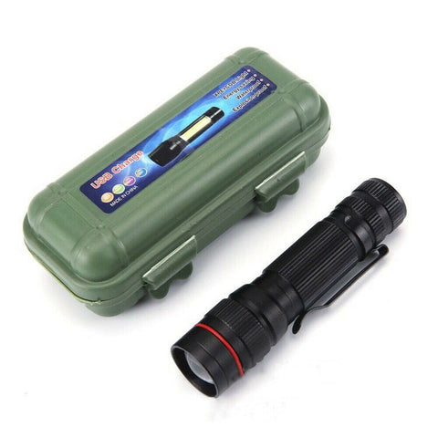LED Flashlight Zoom USB Rechargeable Tactical Torch Light Waterproof AU