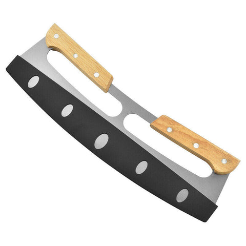 Kitchen Stainless Steel Pizza Cutter Rocker Blade Slicer 35CM +Protective Cover