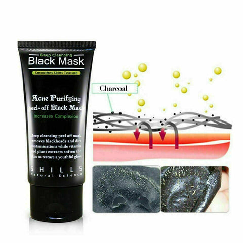 Face Mask Nose Blackhead Acne Pore Deep Remover Clean Peel Off Black Mud