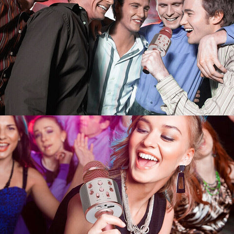 Karaoke Microphone Speaker Wireless Bluetooth Handheld Mic USB Player KTV WS858