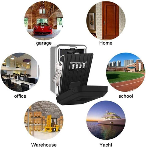 Wall Mounted Key Safe Box 4Digit Safe Outdoor Key Storag Organizer Password AU