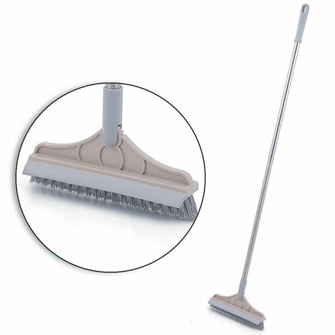 2 in 1 Floor Brush- Scrub Brush Bath Wiper 120° Rotating Head Home Cleaning Tool
