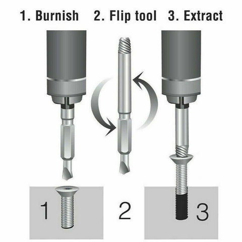 6x Damaged Screw Extractor Easy Out Broken Drill Bit Remover Kit Speed Out New