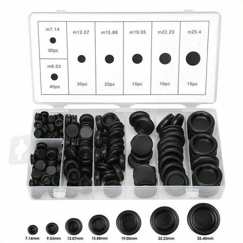 Auto Rubber Grommet Assortment 200 Pcs Set Fastener Kit Blanking 7 Popular Sizes