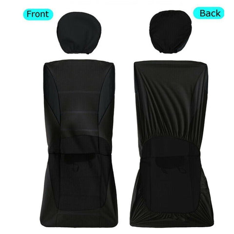 5PCS Universal Car Seat Covers Front Rear Back Head Rest Full Set