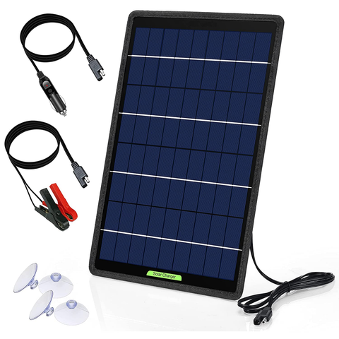 10W 5W Solar Panel Kit 12V Trickle Car Battery Charger Waterproof Boat