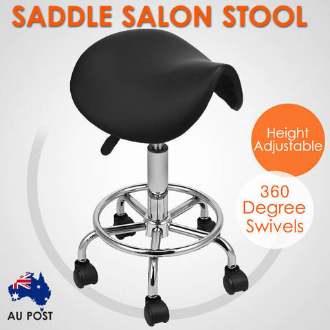 Saddle Salon Stool Rolling Chair Adjustable Swivel Massage Spa Seat Hydraulic
