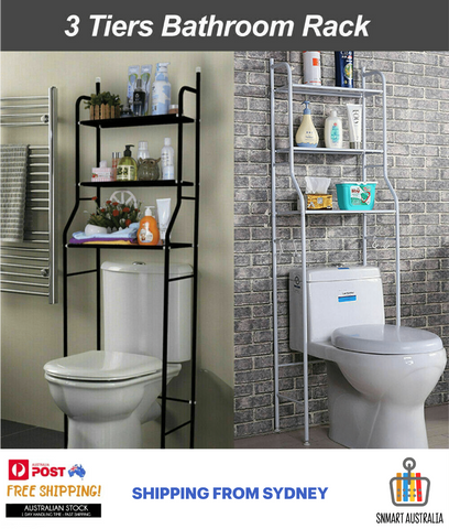 3 Tiers Toilet Shelf Bathroom Rack Over Laundry Washing Machine Storage Shelves