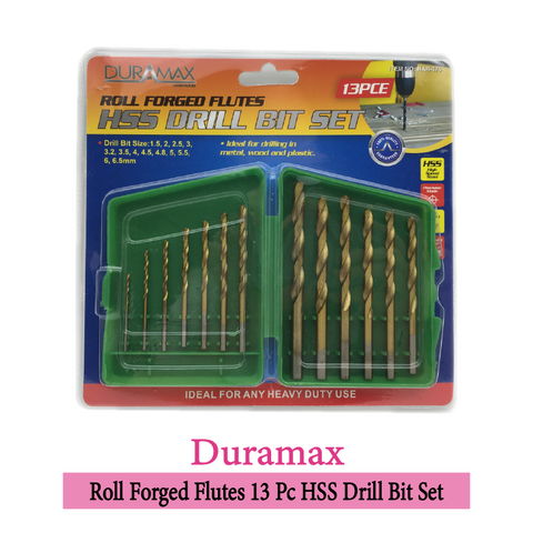 Duramax Roll Forges Heavy Duty Flutes HSS Drill Bit 13 Pieces Set