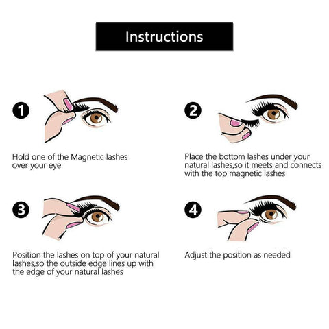 Natural Magnetic False Eyelashes Eye Lashes Extension Liquid Eyeliner Tweezer