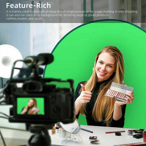 110-142CM Pop-up Green Screen Round Background Cloths+LED Light Room Photography