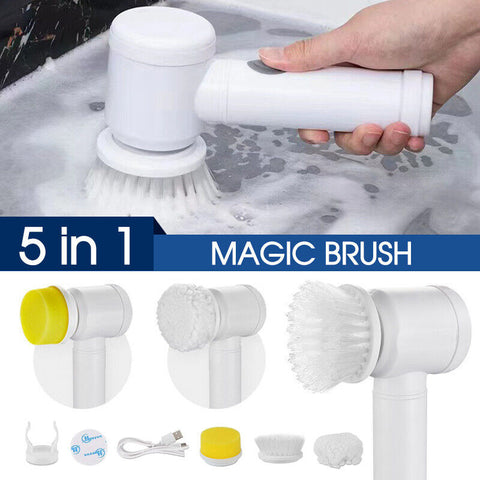 5 In 1 Handheld Bathtub Brush Kitchen Sink Cleaning Tool Tub Electric Brush AU