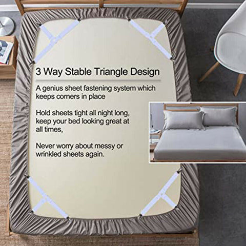 4/8x Clips Triangle Bed Sheet Mattress Holder Fastener Grippers Suspender Straps