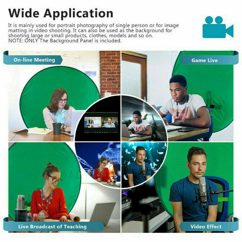 110-142CM Pop-up Green Screen Round Background Cloths+LED Light Room Photography