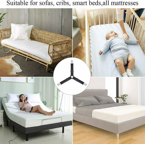 4/8x Clips Triangle Bed Sheet Mattress Holder Fastener Grippers Suspender Straps