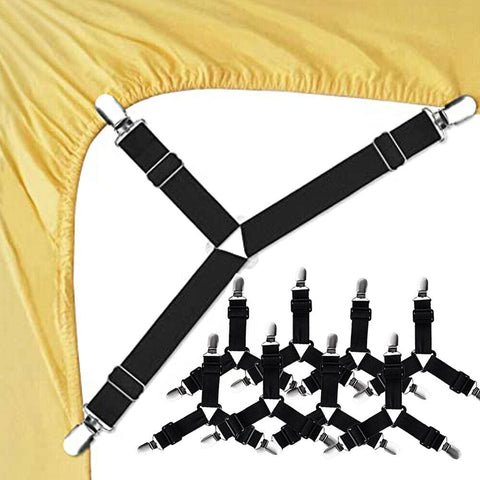 4/8x Clips Triangle Bed Sheet Mattress Holder Fastener Grippers Suspender Straps