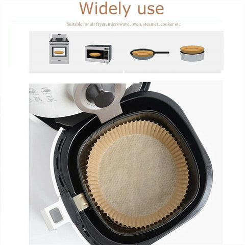 50/100pcs 16cm Air Fryer Parchment Baking Oil Paper Bowl Round Non-Stick Liner