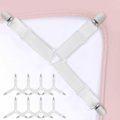 4/8x Clips Triangle Bed Sheet Mattress Holder Fastener Grippers Suspender Straps