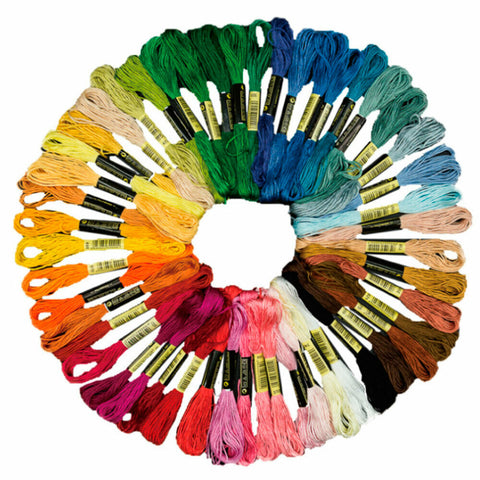 50 Colourful Egyptian Cross Stitch Cotton Sewing Skeins Embroidery Thread Floss