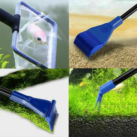 5 in1 Water Aquarium Cleaning Tool Fish Tank Gravel Vacuum Glass Cleaner Brush