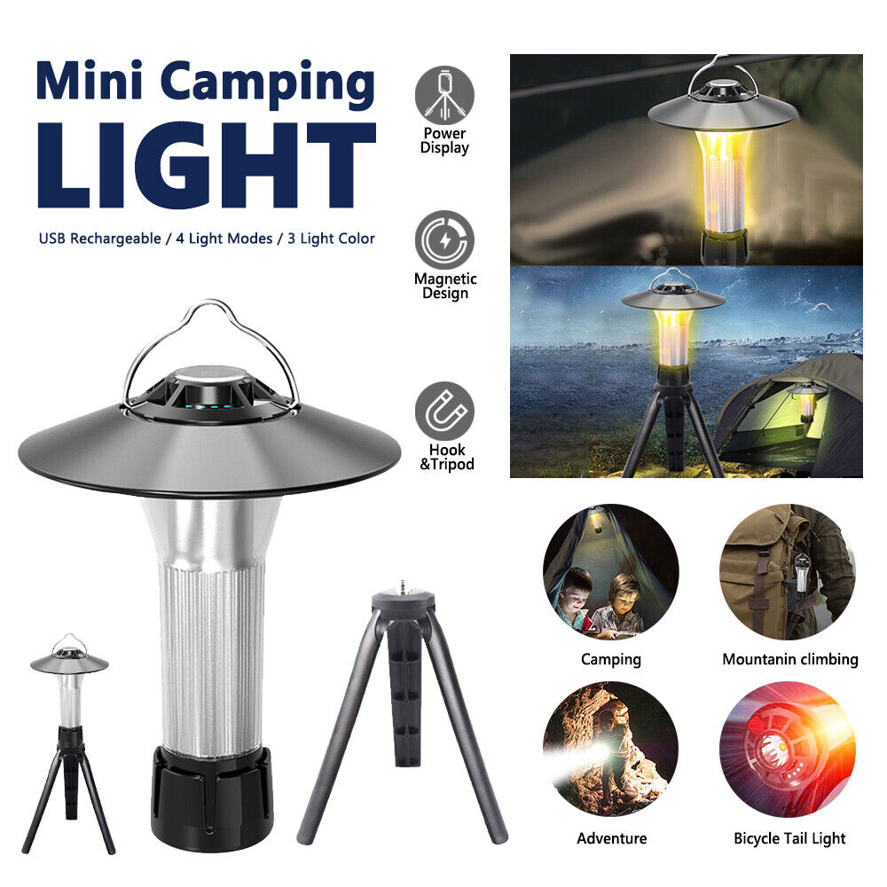 USB Rechargeable Lanterns Portable Hanging Lamp Camping Lights Mini Tent Light