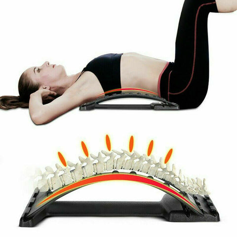 Back Massager Stretcher Fitness Lumbar Waist Spine Pain Relief Support