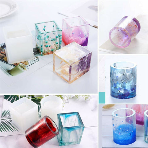 2PCS Silicone Mold Resin Craft Round & Square